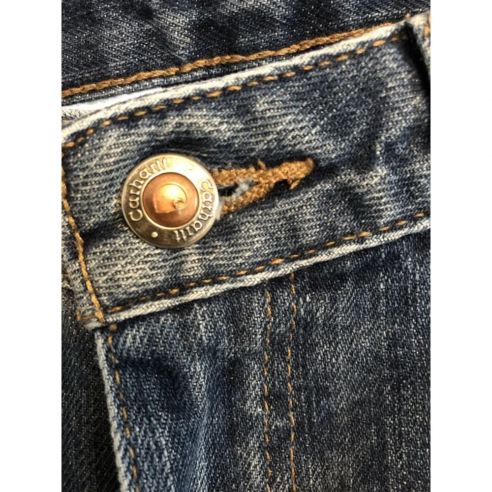 Carhartt Womens Jeans 6x32 Blue Relaxed Fit Medium Wash Denim Carpenter Workwear